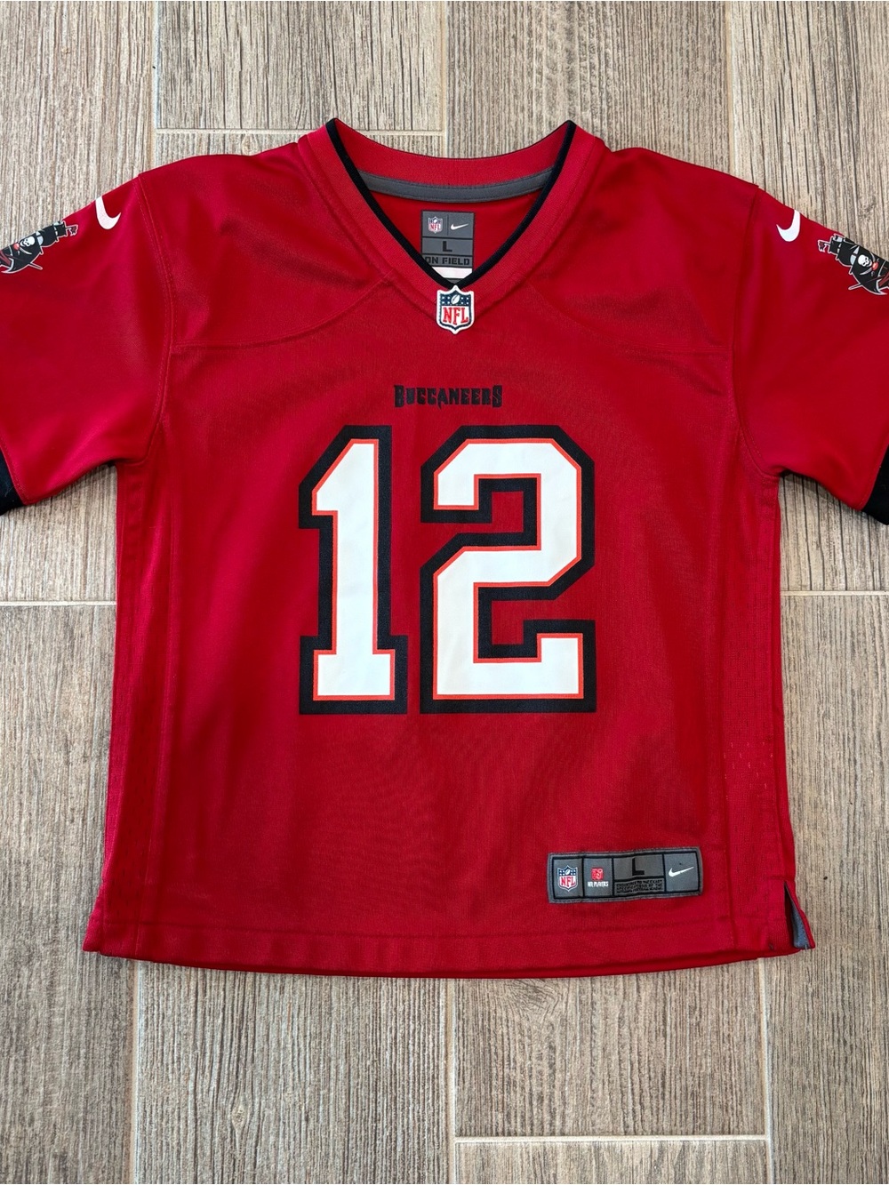 NFL Kids Red Buccaneers #12 Football Jersey by Nike Youth Kids Size 7